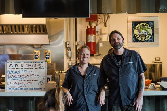 Quiero Arepas owners Igor and Beckie Panasewicz.