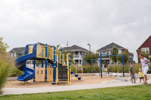 Families love the self-contained community that's nine miles from downtown Denver. 