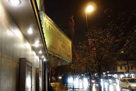 Somewhere under the plaster is the Webber Theater's original facade.