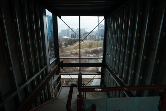 A view of the Platte River and downtown from the Nichols Building.