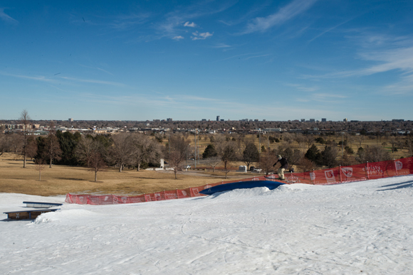 Ruby Hill Park gets a few skiable acres with a few of its snowmaking guns and a snowcat and volunteer time and effort from its employees.