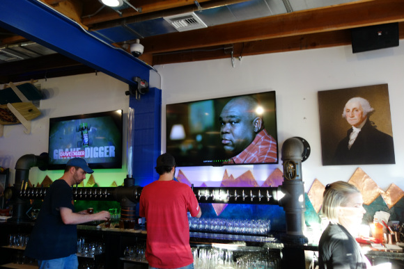 The bar features 40 taps for draft beer.