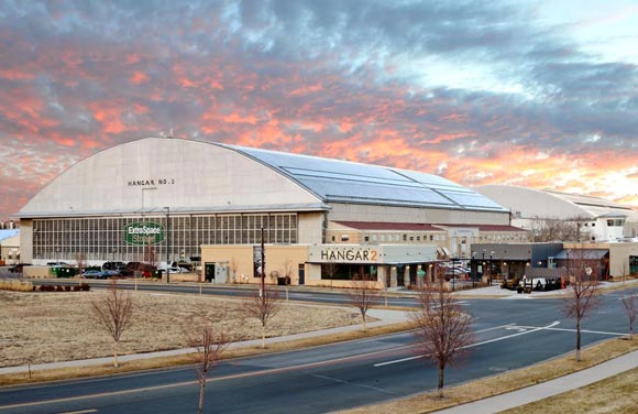 The exterior of Hangar 2.