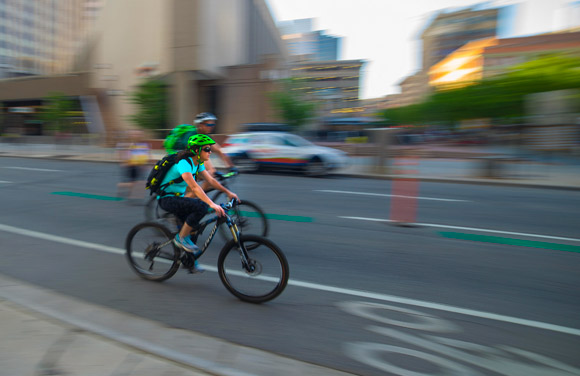 About 41 percent of downtown commuters use transit to get to work, another 6.5 percent bike and roughly 5.6 percent walk. 