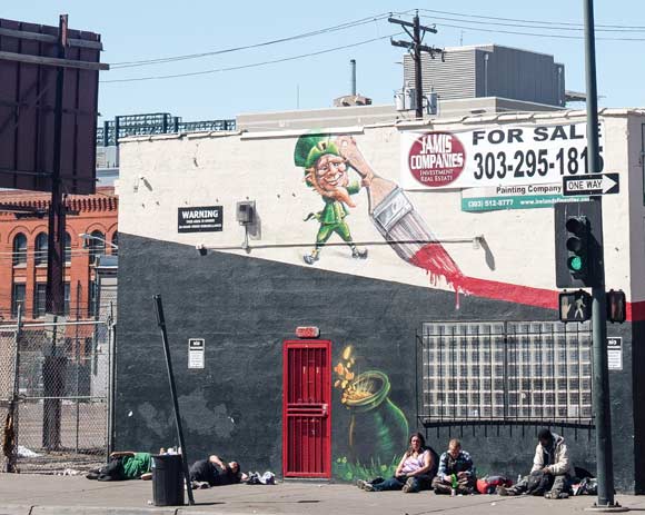 Broadway and Park Avenue is a gathering area for people coping with homelessness.