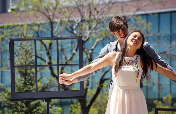 "Romeo and Juliet" was performed for students in the school parking lot.