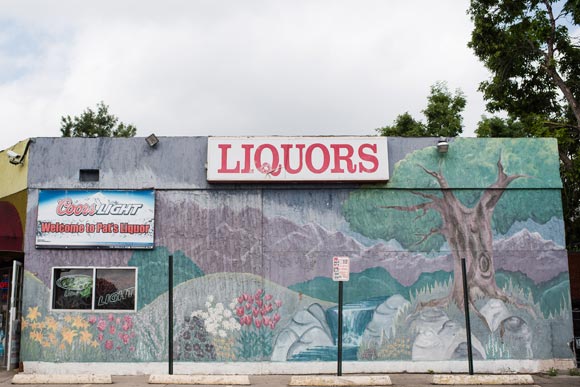 A mural on Pat's Liquors. 