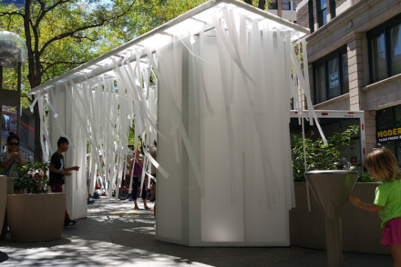 The Summer Snowfall Diorama aims to capture the essence of the 16th Street Mall during a blizzard.