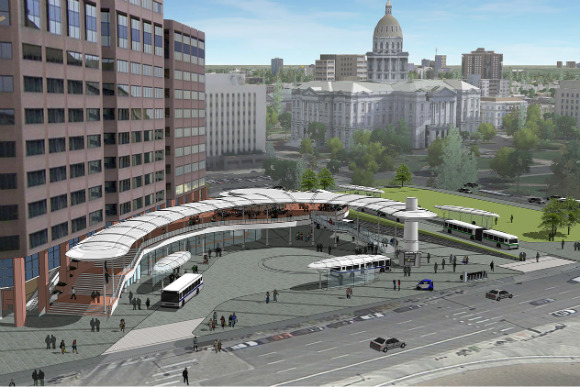 A rendering of the new Civic Center Station.