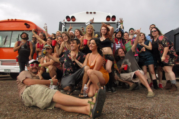 Becca Jacobson and crew pose with their ride.