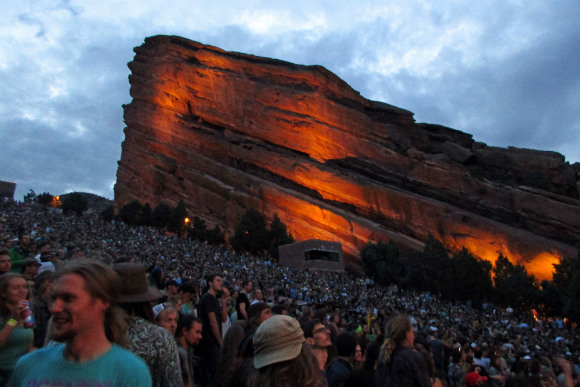 Red Rocks in full swing for the night's festivities.