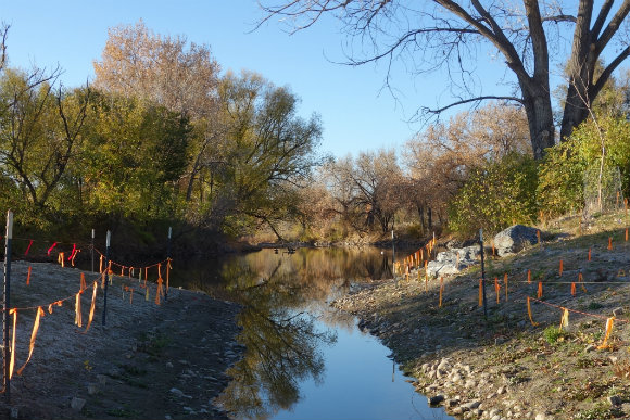 Pasquinel's landing park now features a channel that's more akin to the river's natural form.