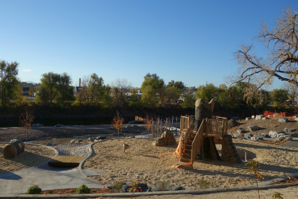 The playground at Grant-Frontier Park takes cues from its history as the site of Montana city, the first gold-rush settlement in the area.