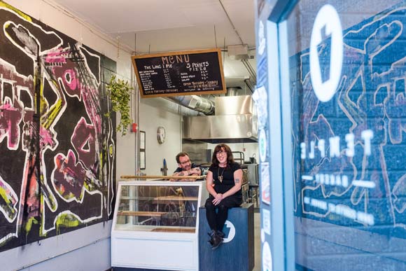 The Temple's bakery makes pies by day and pizzas by night.