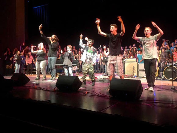 No Enemies filled the North High School Auditorium for a concert with 303 Choir.