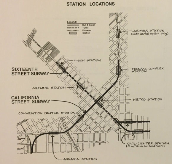 A map of Denver's would-be subway system.