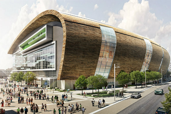 Milwaukee has plans for an entertainment district at the Bucks' new arena.