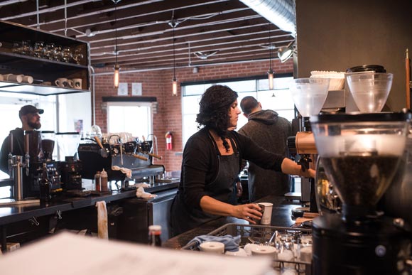 Baristas at Corvus make $18 to $19 an hour with tips.