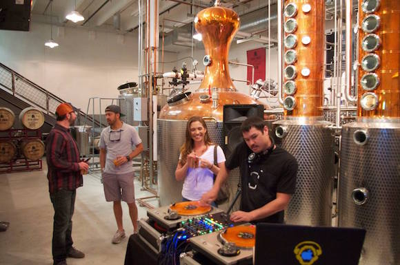 Bear Creek Distillery's still provides a backdrop for DJs.