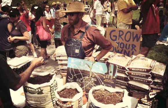 Waste Farmers VP of Sales Aron Rosenthal at the March Against Monsanto.