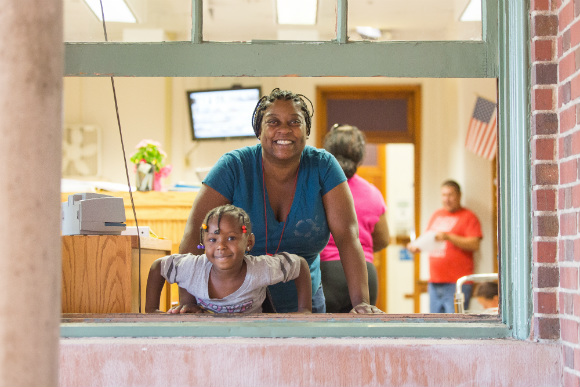 A DPS family on their first day of school.